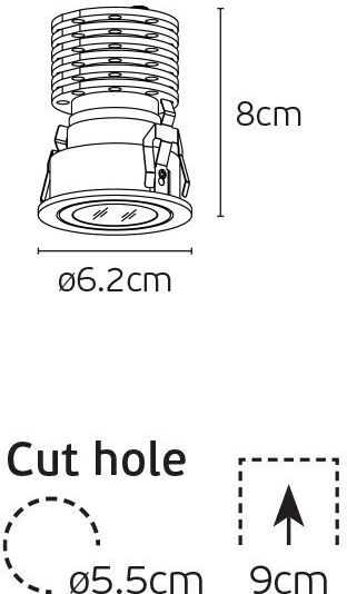 VK Lighting LED Θερμό Λευκό Σποτ σε Λευκό Χρώμα