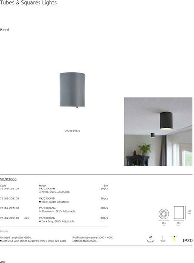 VK Lighting Decken- und Wandleuchte in Bronze Farbe