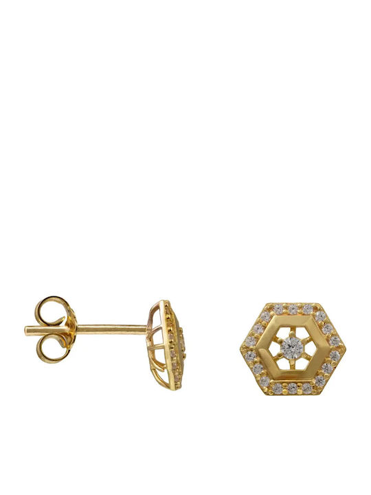 Schmuckset mit Halskette, Ohrringen & Ring aus 9K Gold mit Steinen