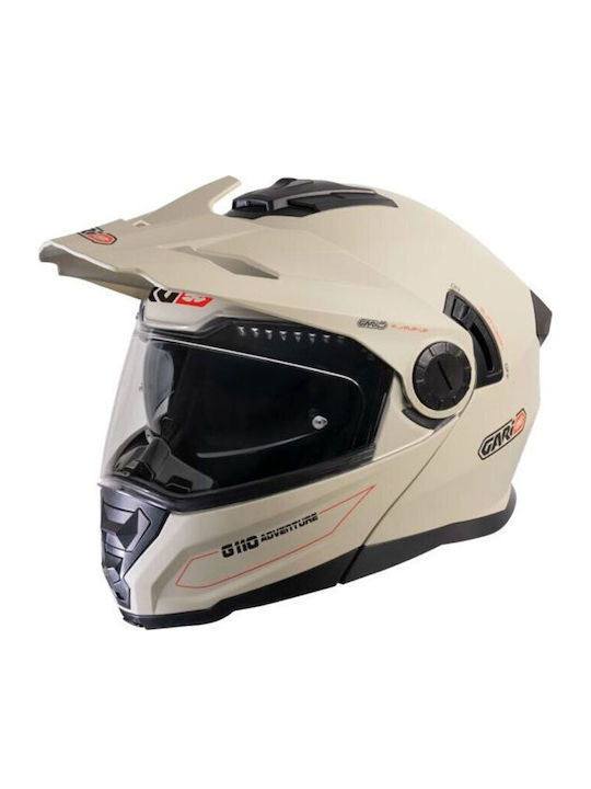 Garibaldi G110 Adventure Matt Sand Red Motorradhelm Flip-Up ECE 22.06 1750gr mit Sunvisor