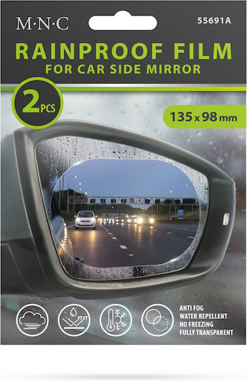 Set Folie Anti-abur Oglindă Auto 2 Bucăți Protecție Oglindă Anti-abur 98x135 Mm