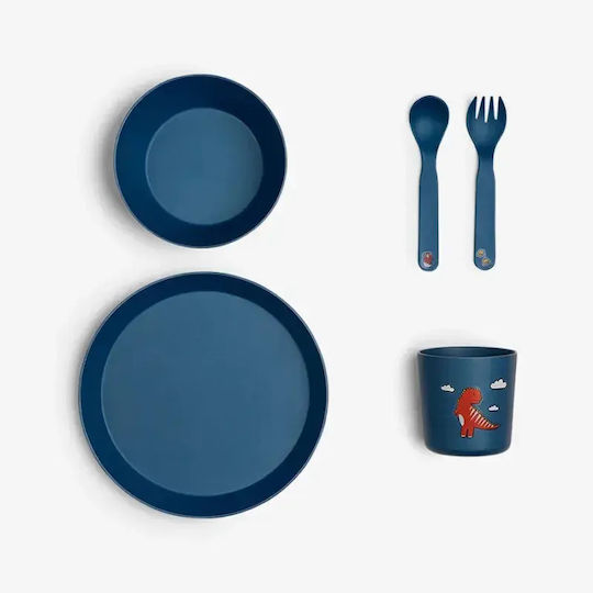 Citron Melamine Blue Feeding Set 5pcs for 6+ Months