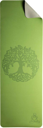 Exercise Mat Yoga Green with Carry Strap (182x61cm)