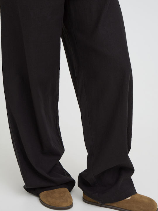 Women's Linen Trousers Black
