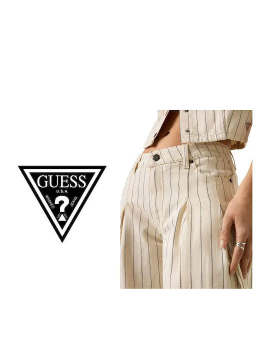 Γυναικεία Παντελόνα σε Wide Γραμμή Off-white