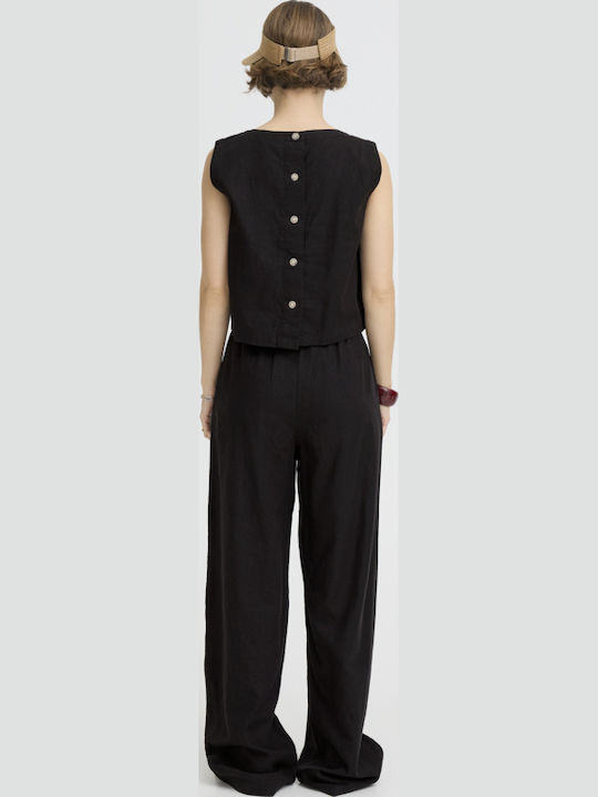 Women's Linen Trousers Black