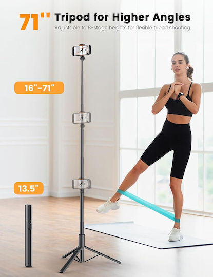 Anxre Nt79 Selfie-Stick Tripod Fernsteuerung Kompakt Stabil Faltbar 180 Cm Für Handy Kamera Gopro