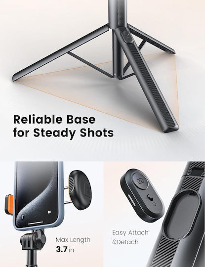 Anxre Nt79 Selfie-Stick Tripod Fernsteuerung Kompakt Stabil Faltbar 180 Cm Für Handy Kamera Gopro
