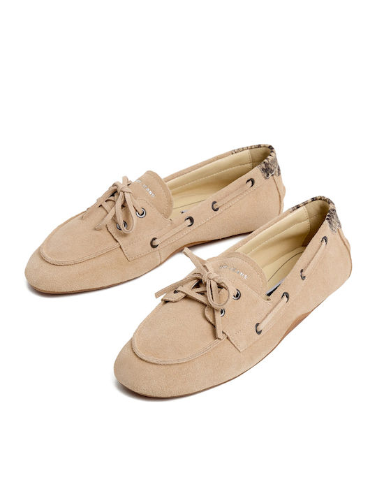 Women's Moccasins in Beige Colour