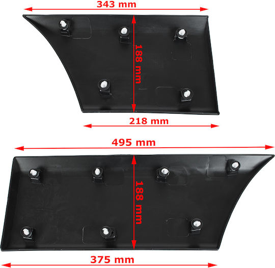 Renault Master Iii 2010 L2 Version Side Strip Before Rear Wheel Without Hole Right + Side Strip Behind Rear Wheel Without Hole Right 2 Pcs Set