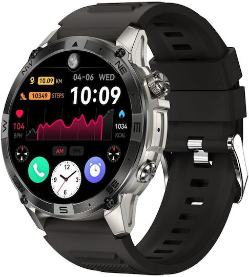 Gravity GT46-3 49mm Smartwatch με Παλμογράφο (Graphite)
