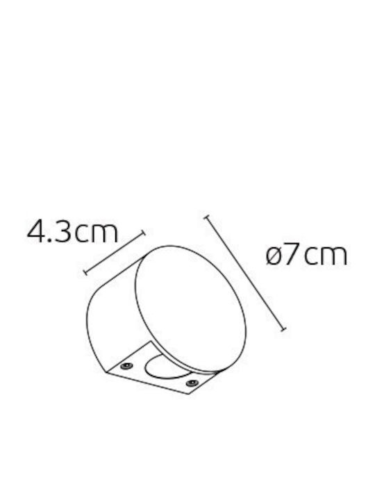 VK Lighting Στεγανό Επιτοίχιο Εξωτερικό Φωτιστικό LED 3W 3000K