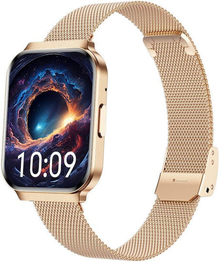 Gravity GT44-2 44mm Smartwatch με Παλμογράφο (Rose Gold)