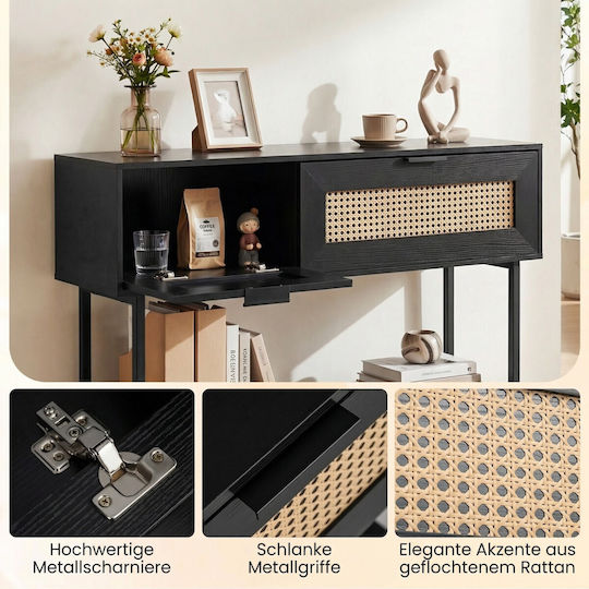 Console Table Made of Wood and Metal Black Dimensions 76x29.5xHeight 100 cm