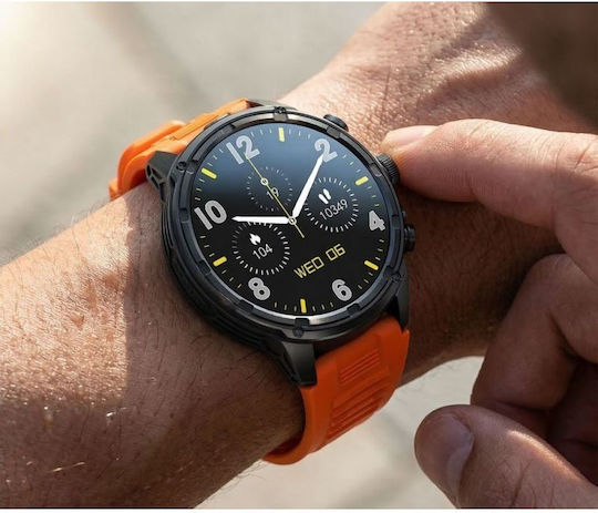 Gravity GT41-4 53mm Smartwatch με Παλμογράφο (Black)