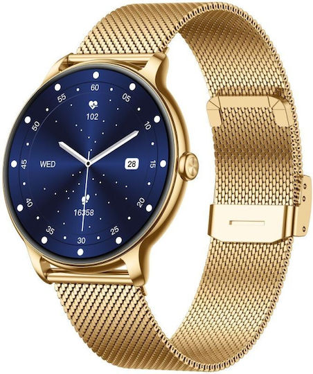 Gravity GT31-2 42mm Smartwatch με Παλμογράφο (Golden)