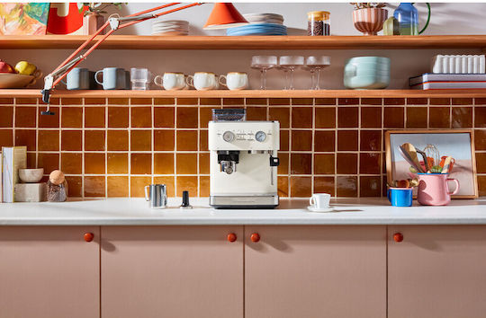 Kitchenaid Μηχανή Espresso 1450W Πίεσης 15bar με Μύλο Άλεσης Porcelain White KIT-5KES6551BPL