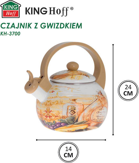KING Hoff Emaille Teekessel Grau 2000ml