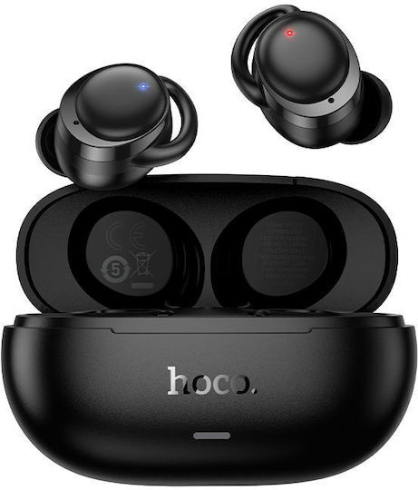 Hoco EW207 In-ear Bluetooth Handsfree Ακουστικά με Θήκη Φόρτισης Μαύρα