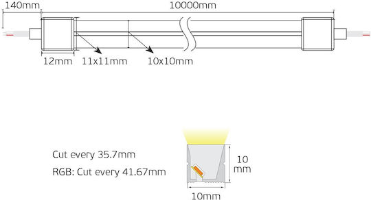 VK Lighting Waterproof Smart LED Strip Wi-Fi 24V Natural White Light 3m SMD2835 Type