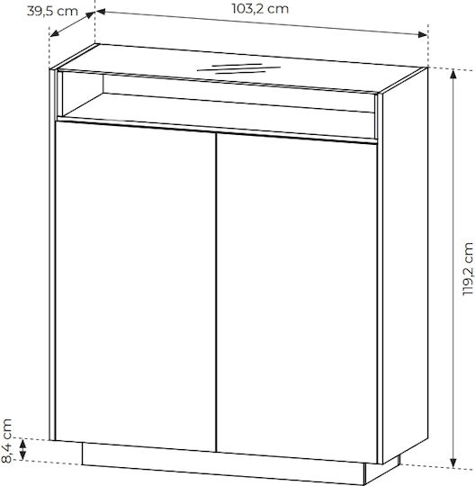 Hiro Holz Sideboard Beige 103x40x119cm