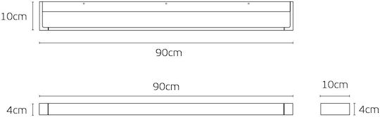 VK Lighting Wandleuchte LED Weiß 90cm VK Lighting Wandleuchte LED Weiß 90cm