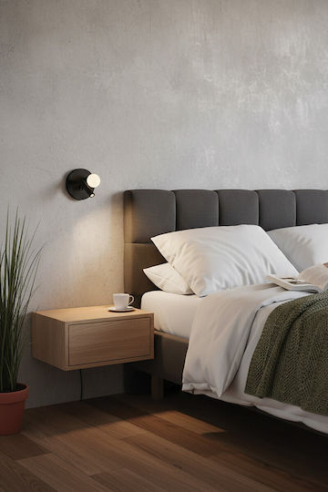 VK Lighting Φωτιστικό Τοίχου με Ντουί G9 και Διακόπτη Μαύρο