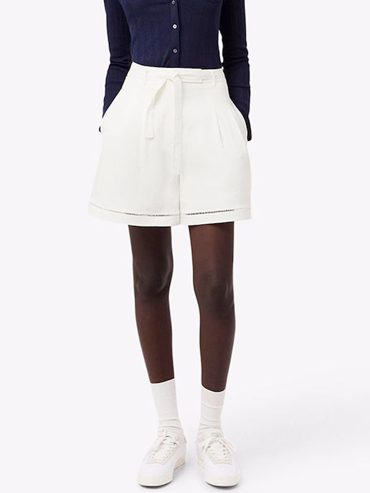 Lacoste Γυναικεία Βερμούδα Λινή Offwhite