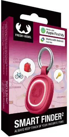 Fresh 'n Rebel Smart Finder 2 Apple Find My & Google Find Hub Berry Red