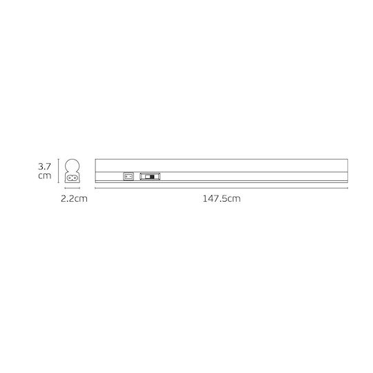VK Lighting LED Γραμμικό Χωνευτό Φωτιστικό Οροφής 24W Φυσικό Λευκό IP44 με Ρυθμιζόμενη Ένταση
