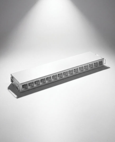 VK Lighting LED Linear Recessed Ceiling Light 15W Warm White IP20 with Adjustable Intensity W41.2xD4.9xH4.5cm