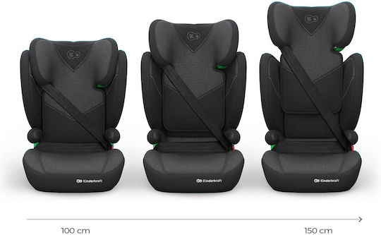 Kinderkraft Junior Fix 2 Plus Καθισματάκι Αυτοκινήτου High-back Booster i-Size με Isofix Black