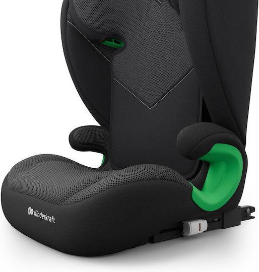 Kinderkraft Junior Fix 2 Plus Καθισματάκι Αυτοκινήτου High-back Booster i-Size με Isofix Black