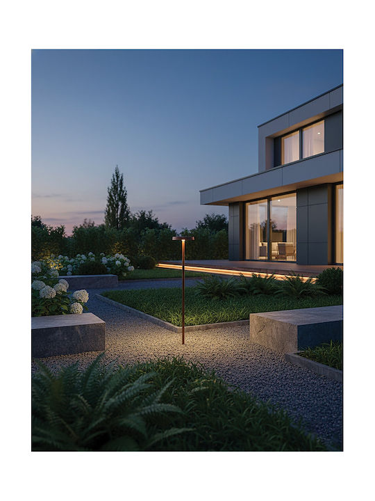 VK Lighting Φωτιστικό Δαπέδου LED Εξωτερικού Χώρου 8W με Θερμό Λευκό Φως IP65 Καφέ