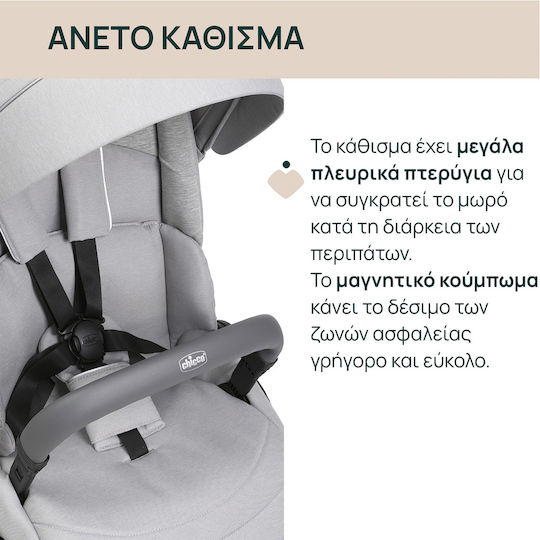 Chicco One4Ever Reversible Baby Stroller Suitable for Newborn Gray