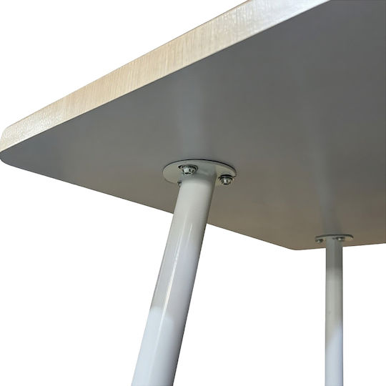 Timberon Square Dining Table Wooden with Metal Frame Natural/White 70x70x75cm