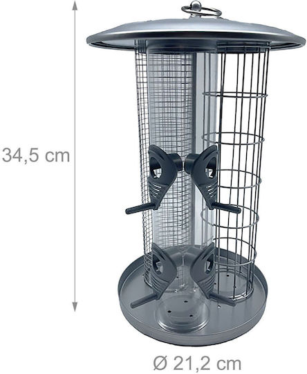 Relaxdays Vogelfütterung & -tränke in Silber