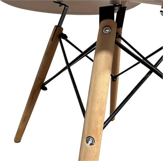 Eclora Scaun De Dining Din Polipropilenă Alb/Natural 63x58x78cm