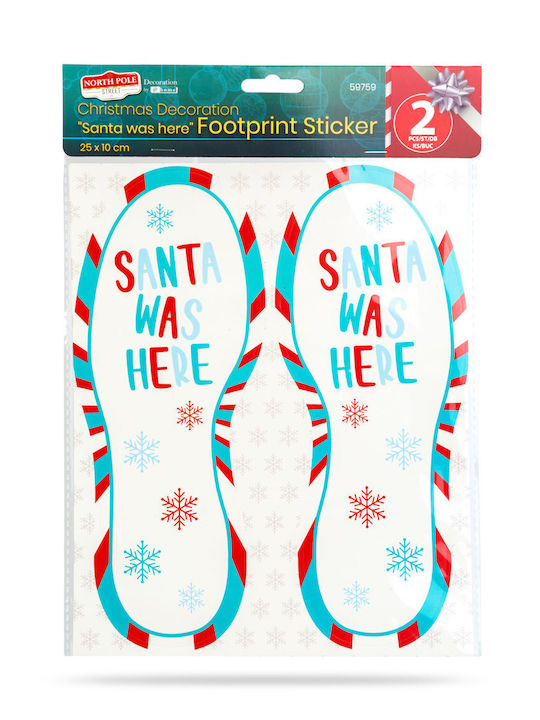 Sticker Santa Claus Footprints 25x10 Cm Set 2 Pieces Decorative Adhesive