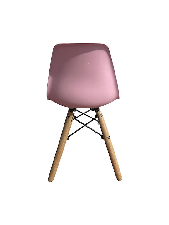 Rosene Dining Chair Made of Polypropylene Pink/Natural 31x39x55cm