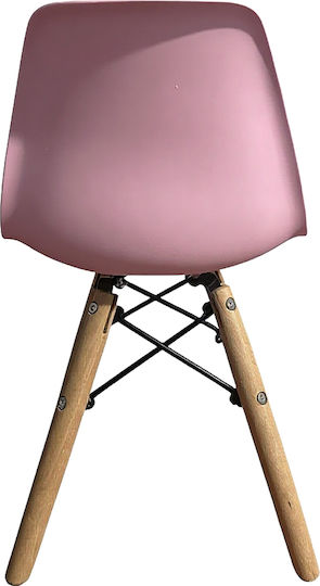 Rosene Dining Chair Made of Polypropylene Pink/Natural 31x39x55cm