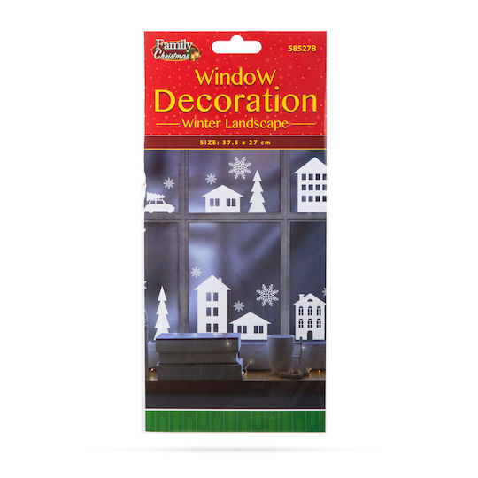 Decorațiune De Crăciun Pentru Fereastra Peisaj De Iarnă 37.5 X 27 Cm Autocolant Pentru Fereastră