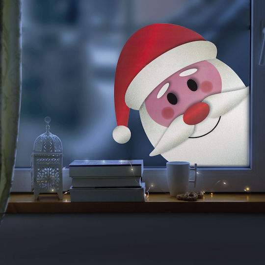 Weihnachtsfensterdekoration Weihnachtsmann 28,5 X 27 Cm Selbstklebender Fensteraufkleber