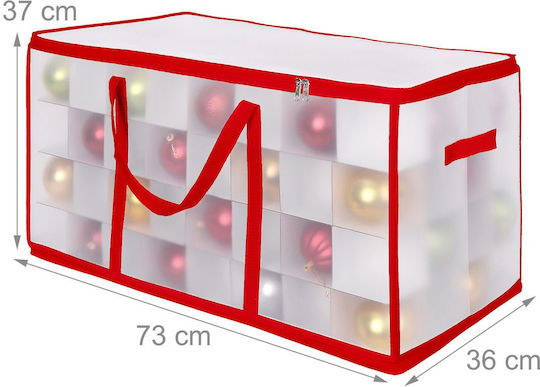 Christmas Bauble Storage Box Relaxdays Transparent Red 37x36x73 Cm 3 Compartments