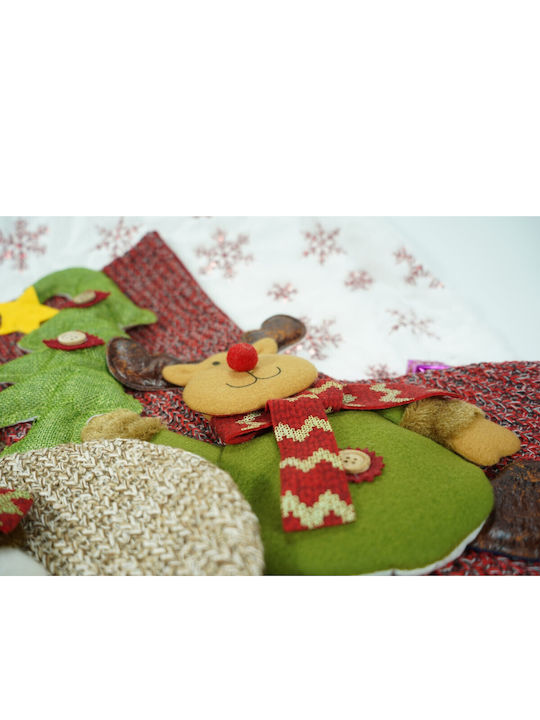 Ciorap Decorativ De Crăciun Cu Ren M45xL20cm Roșu
