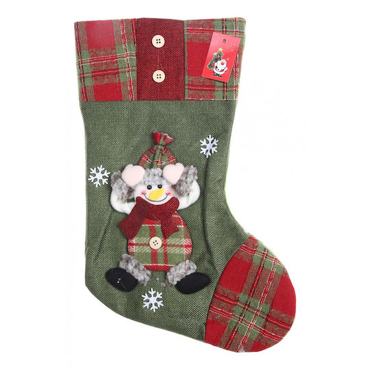Christmas Decorative Sock with Elf L30xW20cm Green