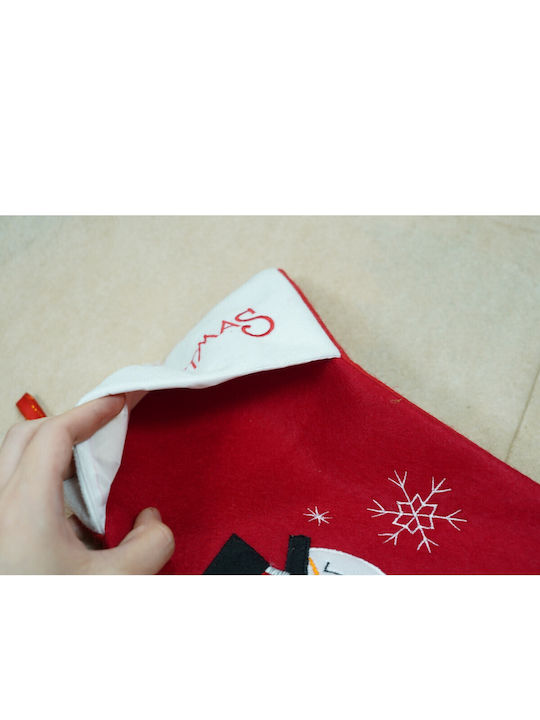 Ciorap Decorativ De Crăciun M40xL20cm Roșu