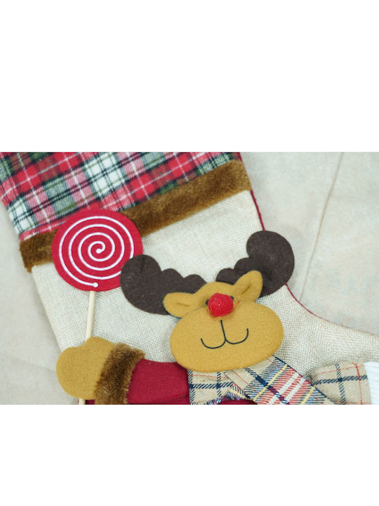 Ciorap Decorativ De Crăciun Cu Ren M40xL20cm