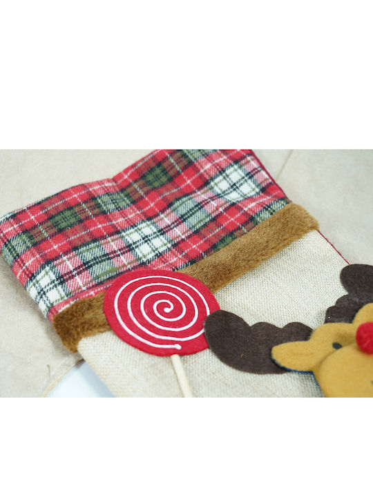 Ciorap Decorativ De Crăciun Cu Ren M40xL20cm