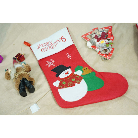 Ciorap Decorativ De Crăciun M38xL19cm Roșu